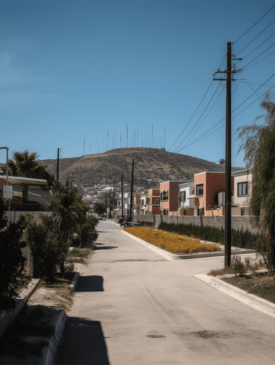 Vista ilustrativa de una zona residencial de Baja California